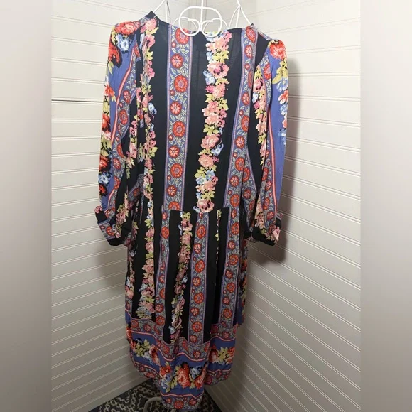 Umgee Floral Boho Dress - Blue and Pink - Picture 7 of 8